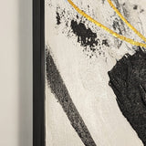 Verona Black, Taupe & White Abstract Paint Brush Effect Textured Canvas Wall Art