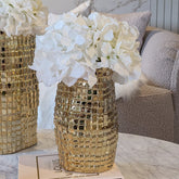 Vieste Medium Gold Abstract Vase