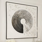 Westborne Monochrome Spiral Textured Canvas Wall Art