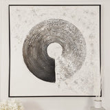 Westborne Monochrome Spiral Textured Canvas Wall Art