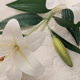 White Faux Lily Single Stem Flower