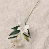 White Faux Lily Single Stem Flower