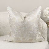 Yasmin Gold & Cream Metallic Cloud Print Cushion - 50x50cm