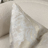 Yasmin Gold & Cream Metallic Cloud Print Cushion - 50x50cm