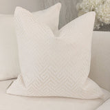 Zosia Cream & Gold Stitched Geometric Cushion - 50x50cm