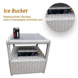 Ber Rattan Recliner with Ice Bucket
