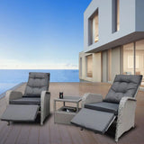 Ber Rattan Recliner with Ice Bucket