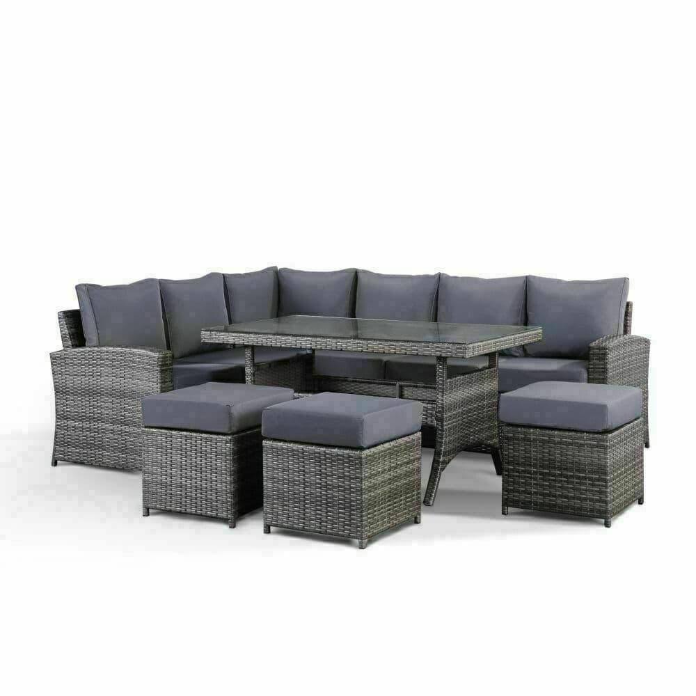 Cadi Rattan Outdoor Garden Corner Sofa Dining Set Outdoor