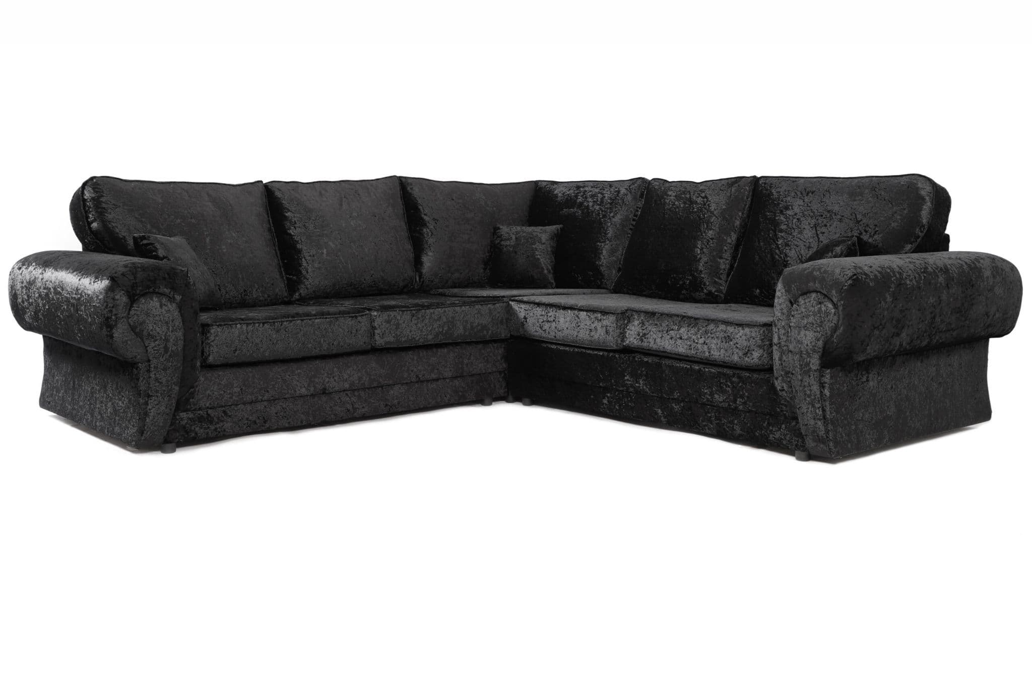 Sector Large Corner Sofa Black Shimmer