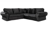 Sector Large Corner Sofa Black Shimmer