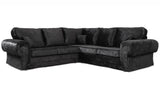 Sector Large Corner Sofa Black Shimmer