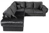 Sector Large Corner Sofa Black Shimmer
