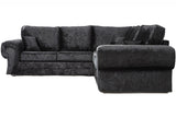 Sector Large Corner Sofa Black Shimmer