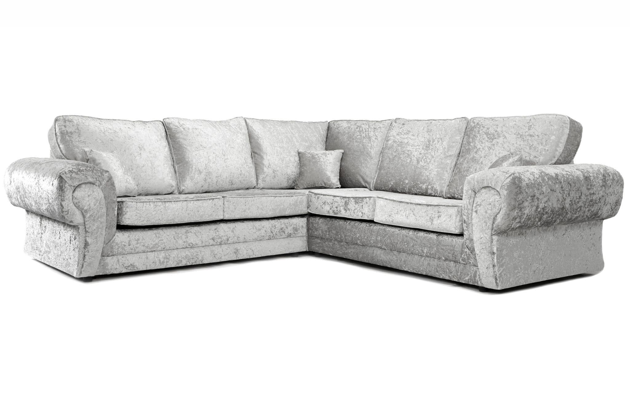 Sector Large Corner Sofa Silver Shimmer