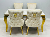 Sofia 150cm Ceramic Cream& Gold Frame Table And 4 chair