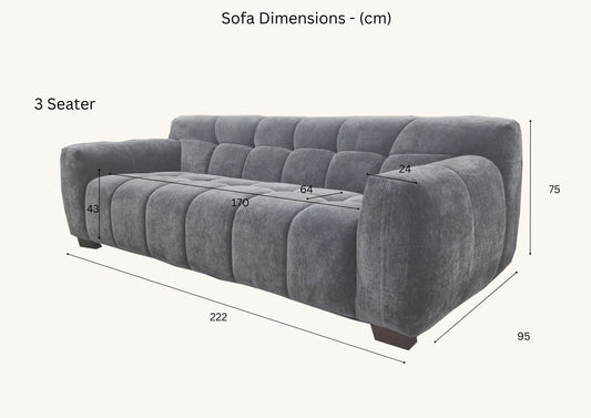 ALUXO® Harlem Sofa Range in Steel Velvet