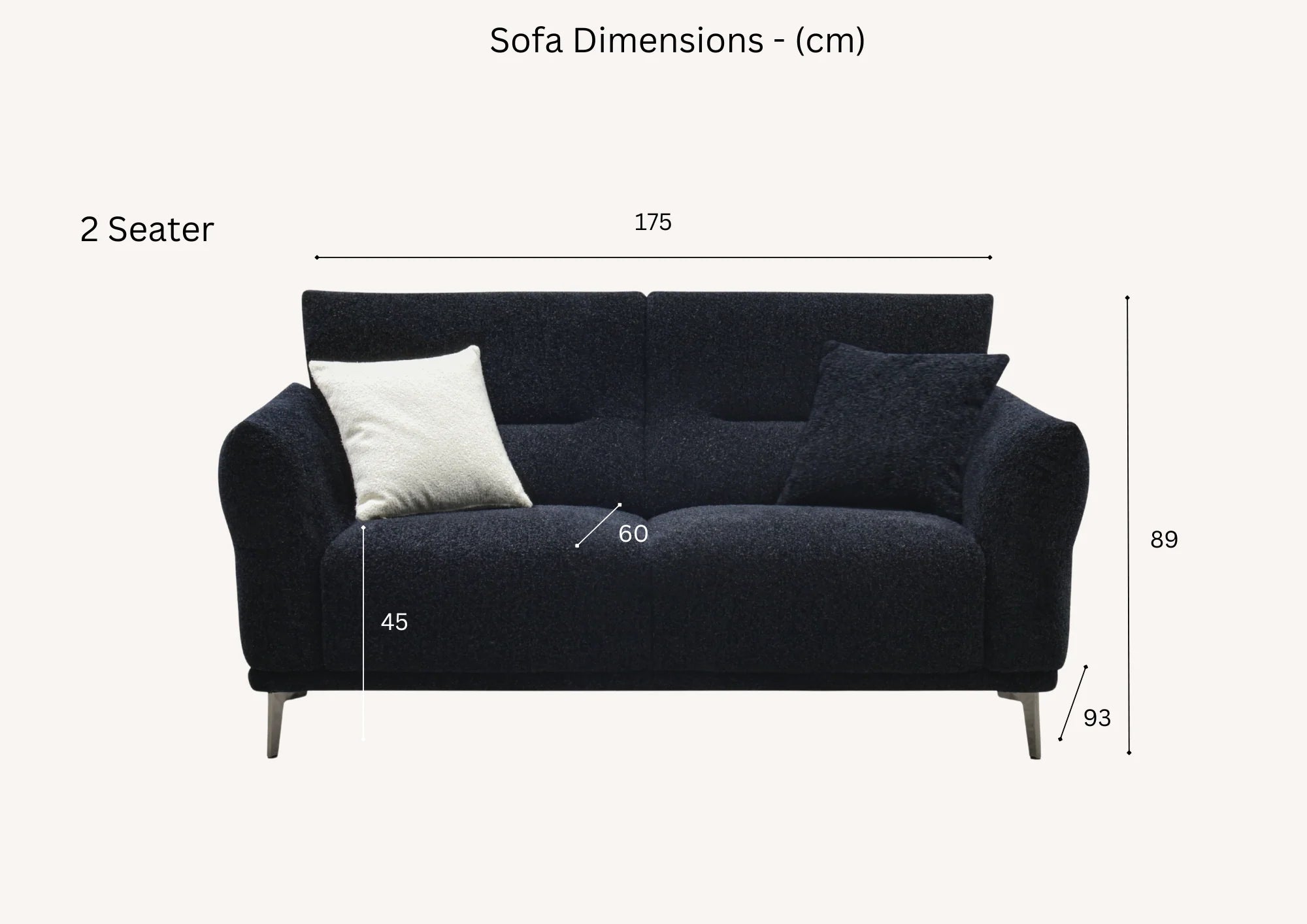ALUXO® Albany Sofa Range in Black Lux Boucle