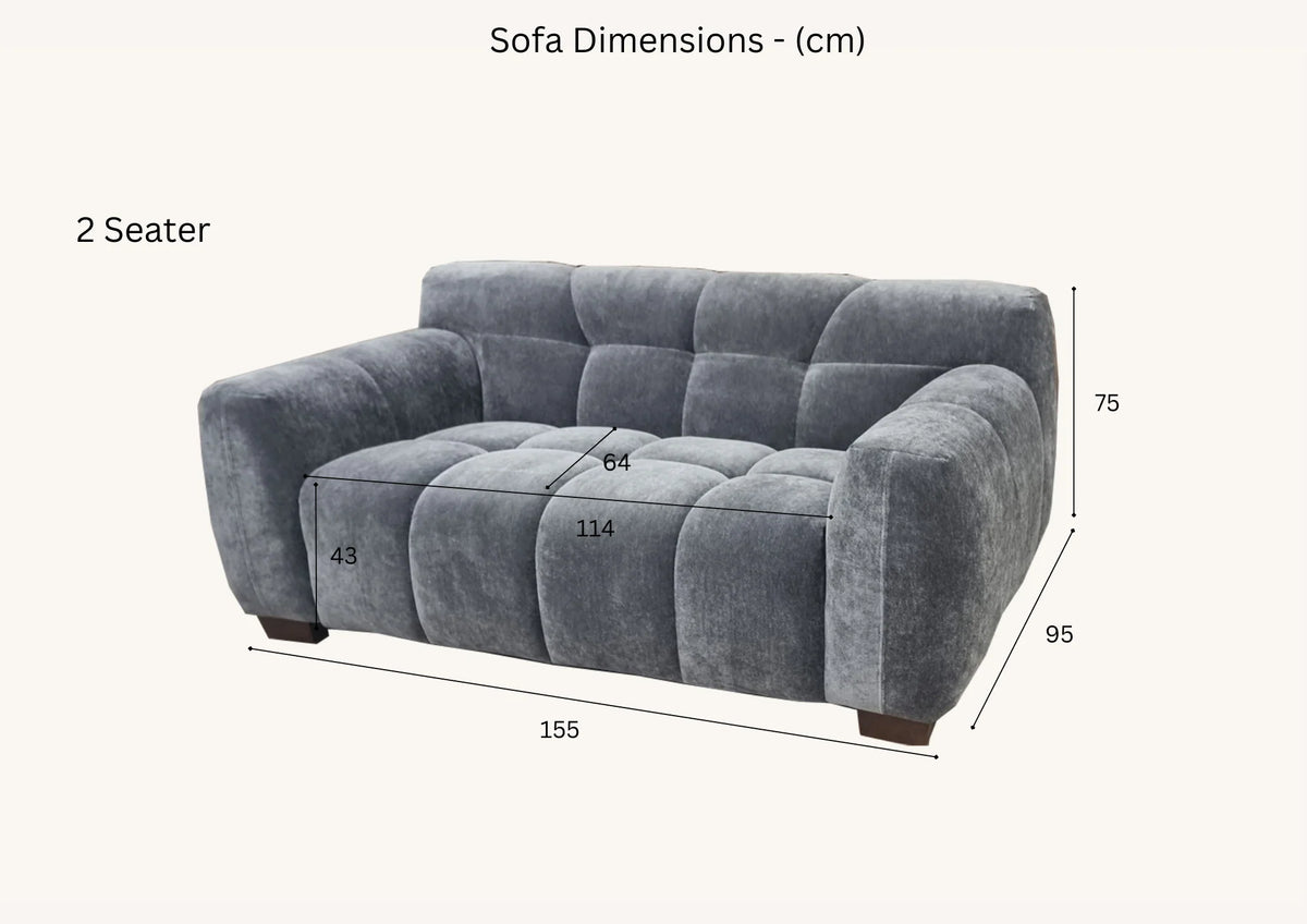 ALUXO® Harlem Sofa Range in Steel Velvet