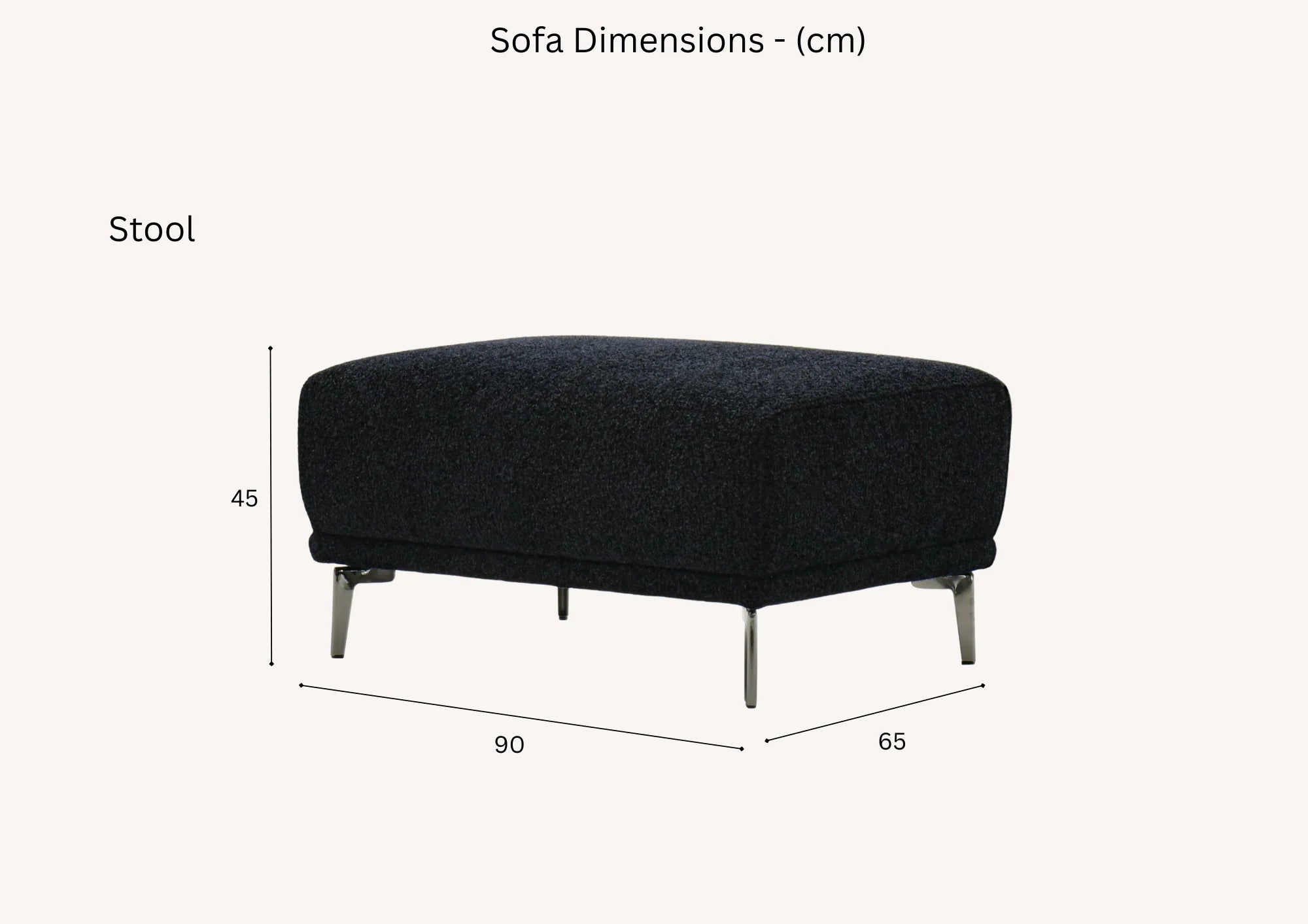 ALUXO® Albany Sofa Range in Black Lux Boucle