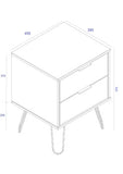 AG510	Augusta 2 drawer bedside cabinet