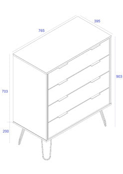 AG514 Augusta 4 drawer chest of drawers