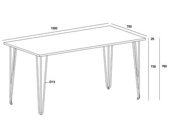 AGTB3	Augusta dining table TXTB3TOPx1, AGLEG3-BKx1