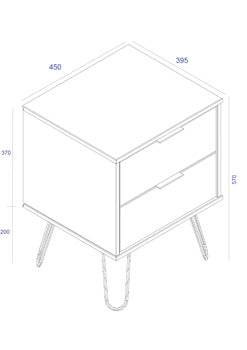 AGW510	White Augusta 2 drawer bedside cabinet