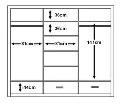 3 Sliding Door Wardrobe 250cm - Italiancityfurniture