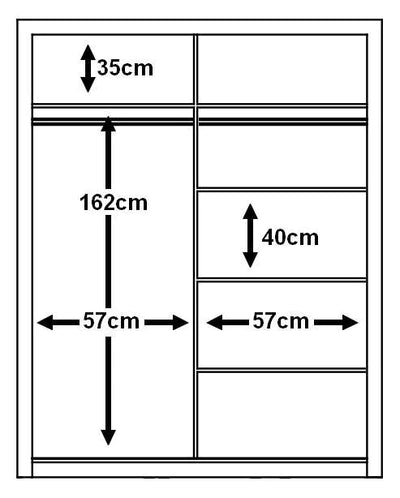 2 Full M Sliding Door Wardrobe 120cm - Italiancityfurniture