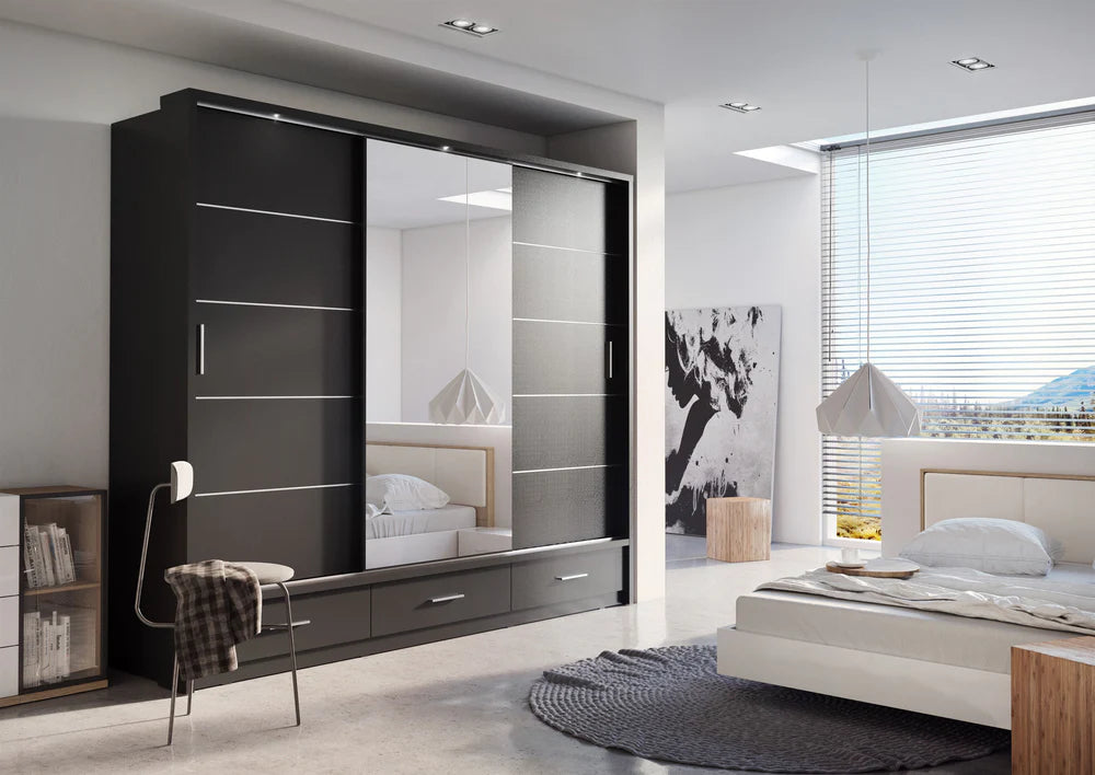 AR-01 Sliding Door Wardrobe 250cm - Italiancityfurniture