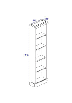 CR946	Corona tall narrow bookcase