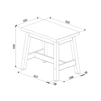 CRB207	Black Corona live edge single dining bench (pair)