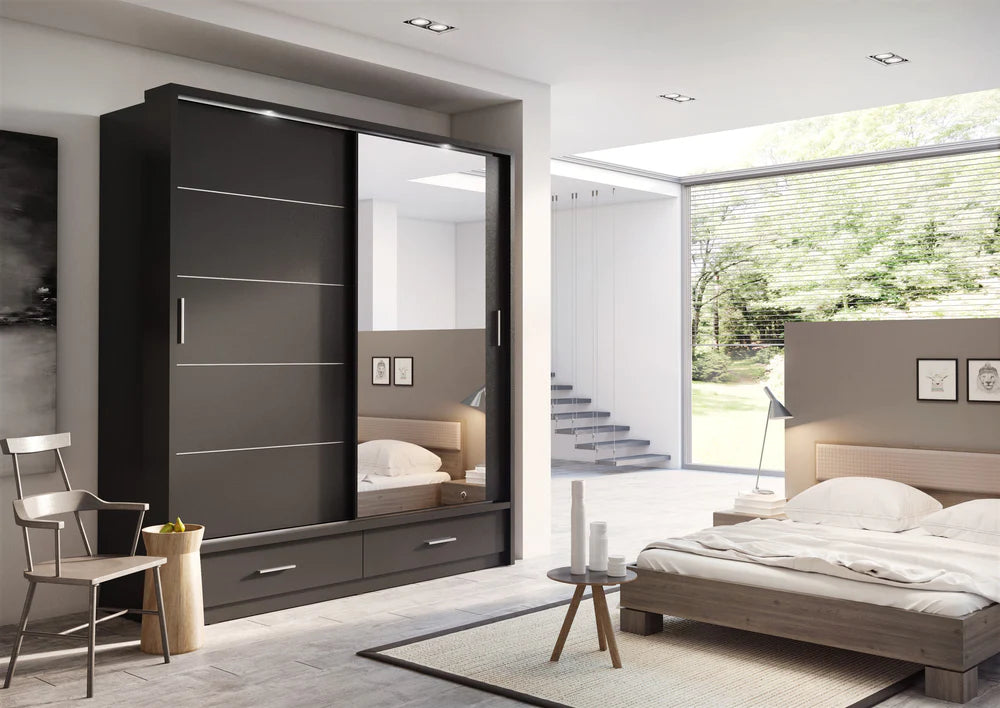 05 Sliding Door Wardrobe 200cm - Italiancityfurniture