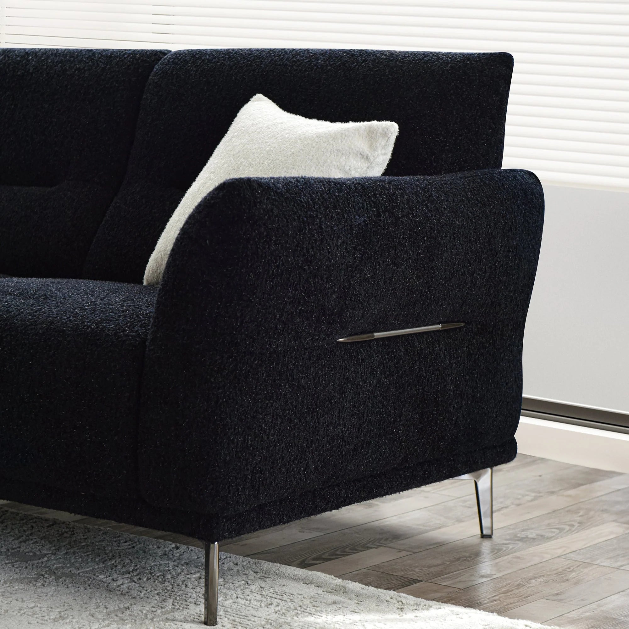 ALUXO® Albany Sofa Range in Black Lux Boucle