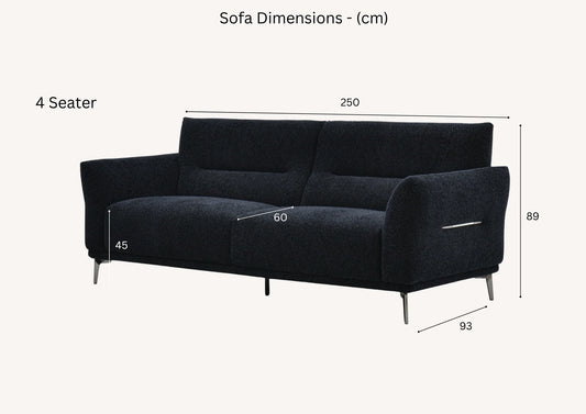 ALUXO® Albany Sofa Range in Black Lux Boucle