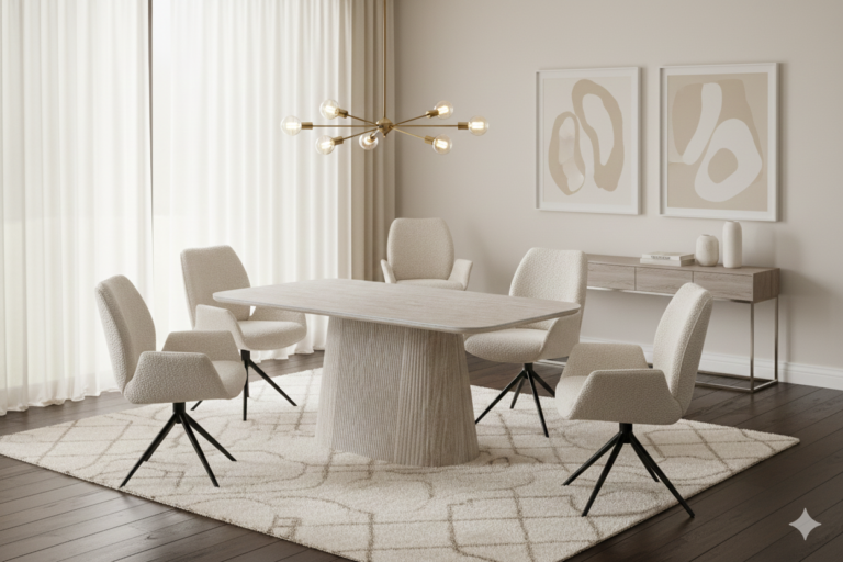 Davos Beige Oval Ceramic Dining Table