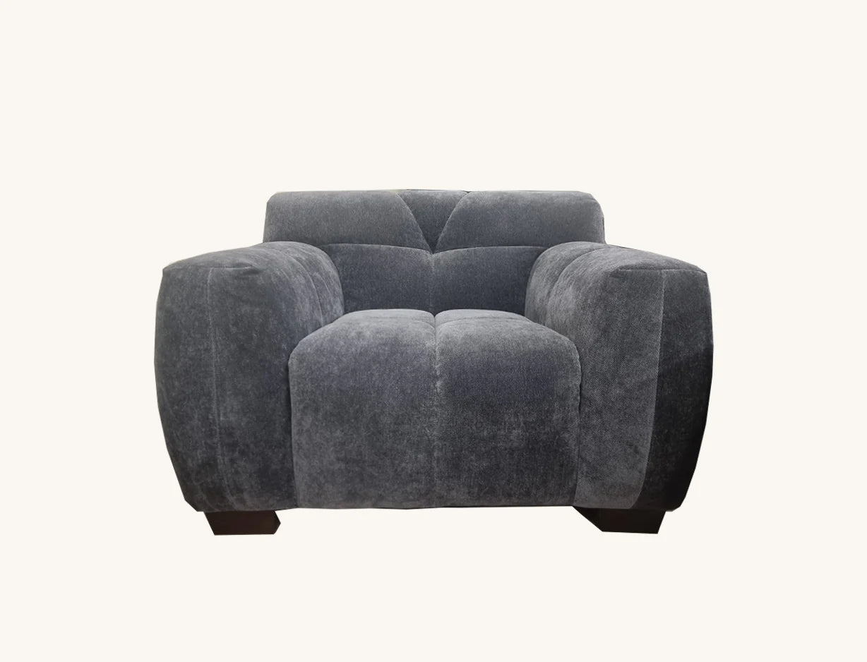 ALUXO® Harlem Sofa Range in Steel Velvet