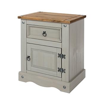 CRG510	Grey Corona 1 door, 1 drawer bedside cabinet