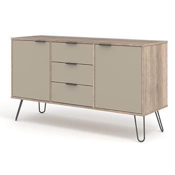 AGD916	Driftwood Augusta medium sideboard with 2 doors, 3