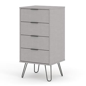 AGG517	Grey Augusta 4 drawer narrow chest