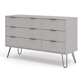 AGG533	Grey Augusta 3+3 drawer wide chest