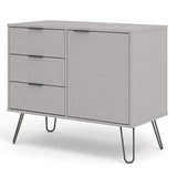 AGG915	Grey Augusta small sideboard with 1 door, 3 drawers