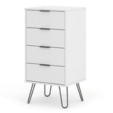 AGW517	White Augusta 4 drawer narrow chest