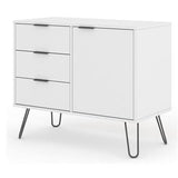 AGW915	White Augusta small sideboard with 1 door, 3 drawers