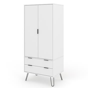 AGW582	White Augusta 2 door, 2 drawer wardrobe