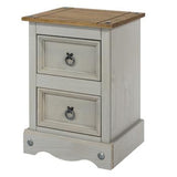 CRG509	Grey Corona 2 drawer petite bedside cabinet 2021 Spec