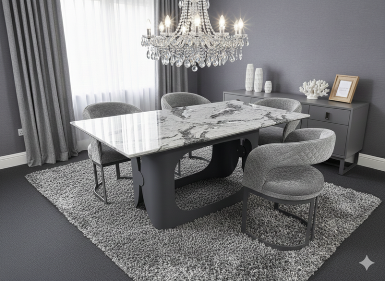Lina Grey Marble Dining Table