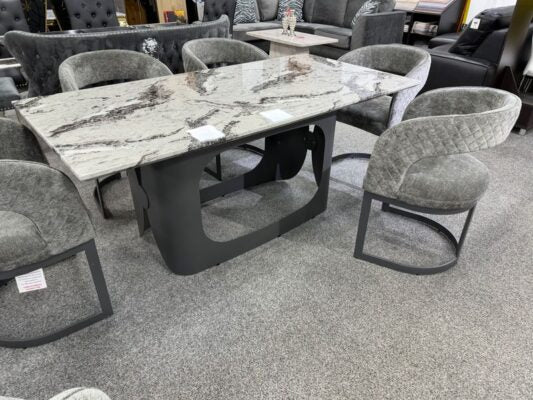 Lina Grey Marble Dining Table