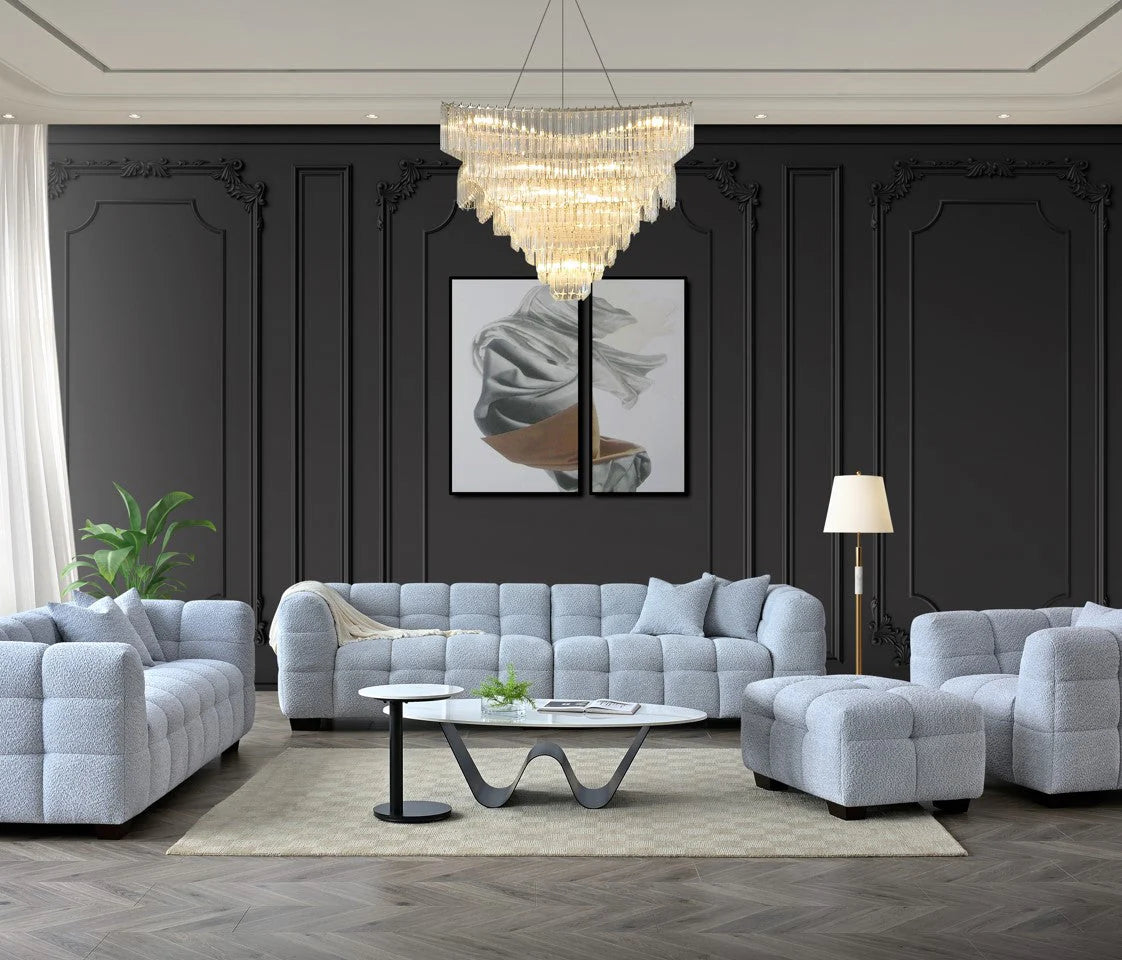 ALUXO® Tribeca Sofa Range in Pearl Boucle