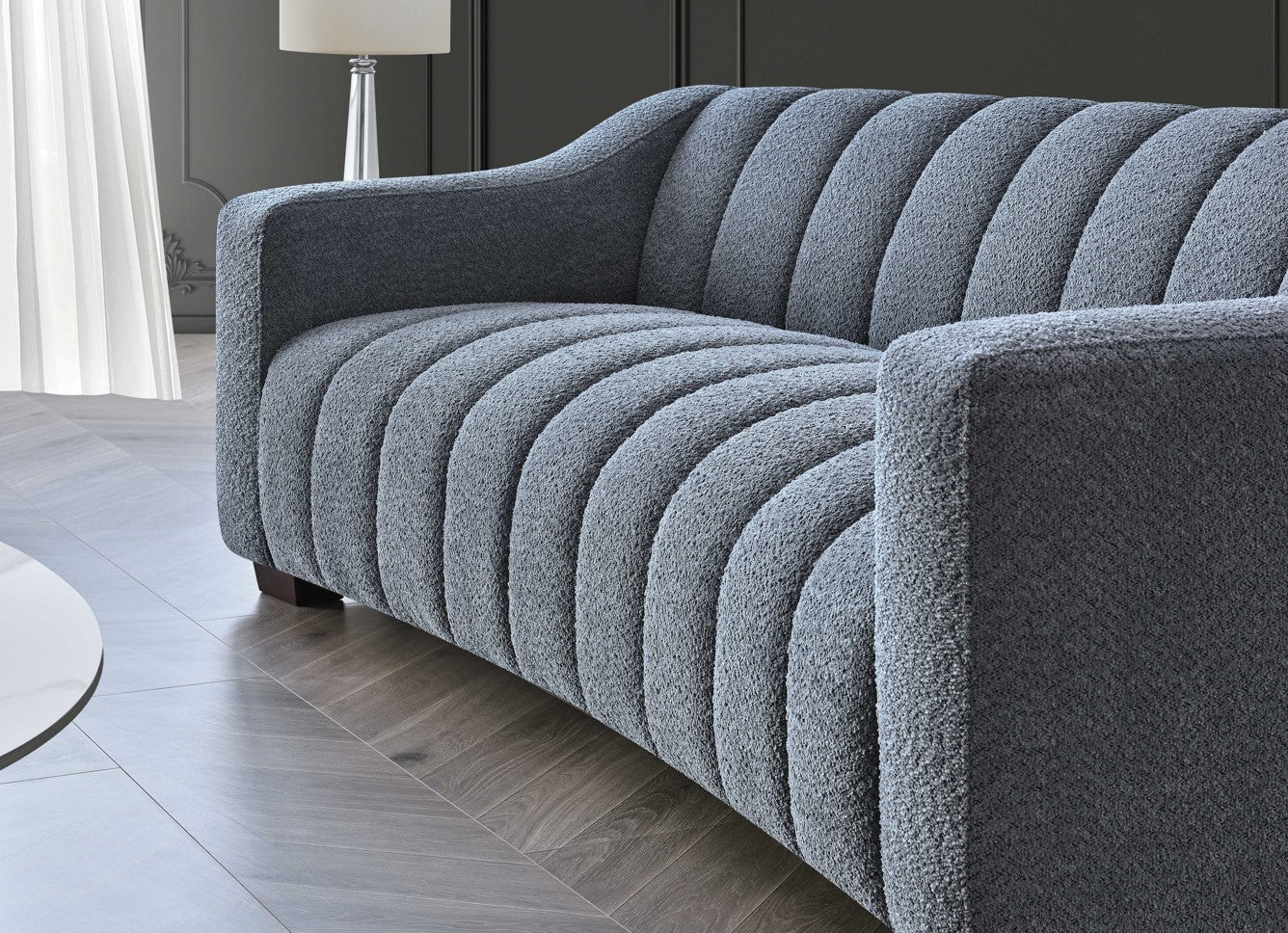 ALUXO® Astoria 3 Seater Sofa in Iron Boucle